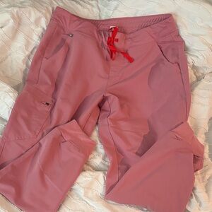 FIGS  Rose Cargo Scrub Pants with Red Drawstring